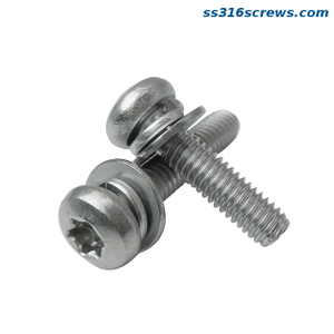 Tornillos SEMS de acero inoxidable M2 M2.5 A2, cabeza plana, accionamiento Torx T6/T8, métrico