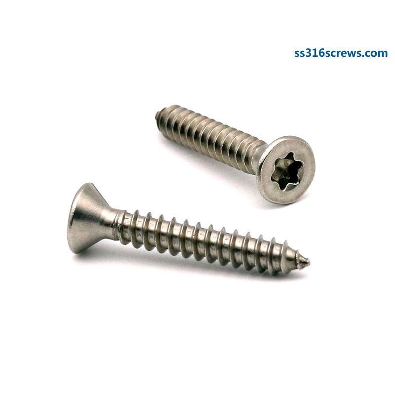 #6 #8 #10 Tornillo de chapa autorroscante Torx de cabeza plana de acero inoxidable 18-8
