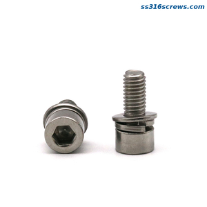 Tornillo SEMS con cabeza hueca M3 M4, acero inoxidable A2/A4, UNC